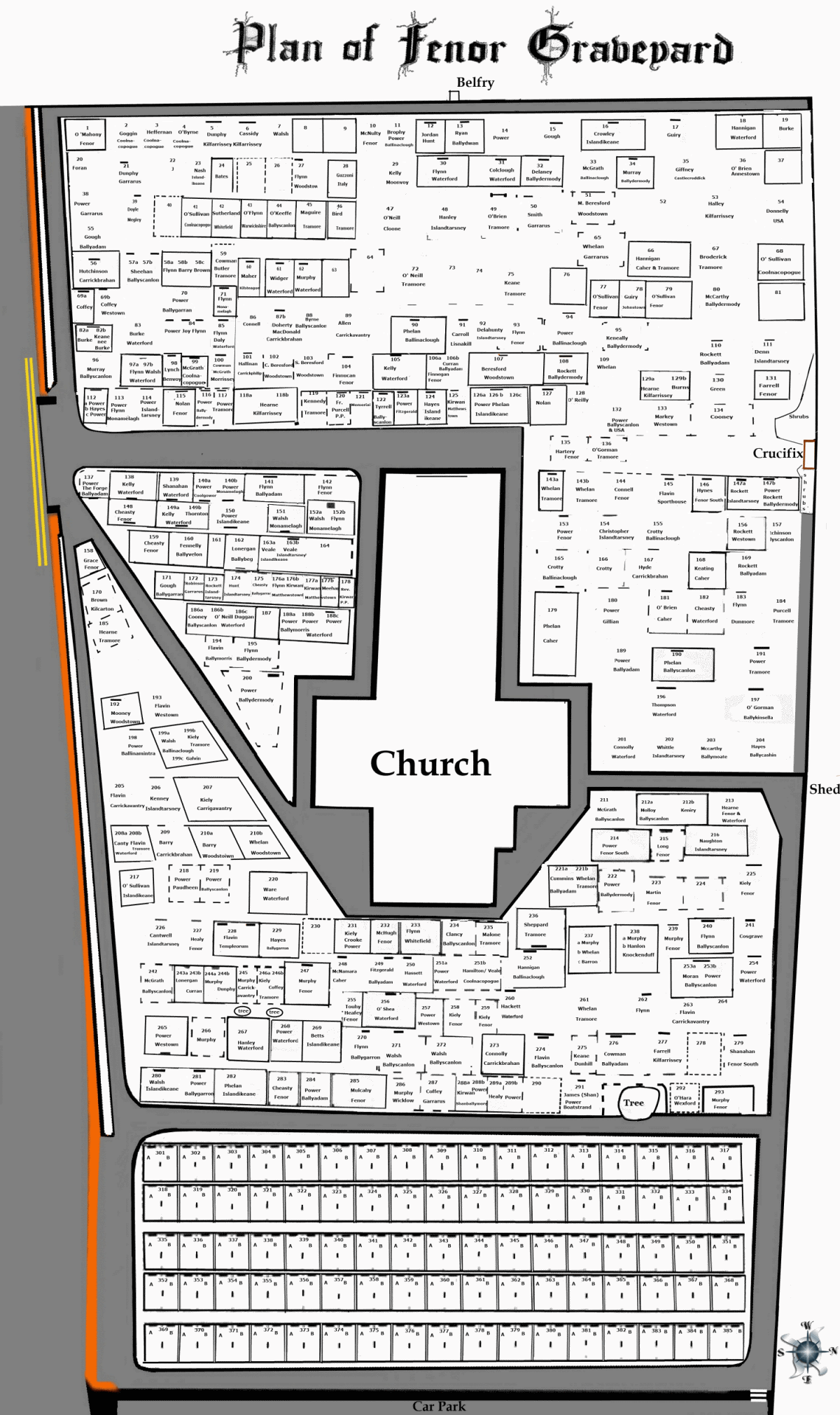 Fenor Graveyard Map